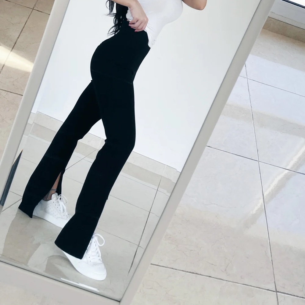 Petite-the-Brand Split Front Trousers